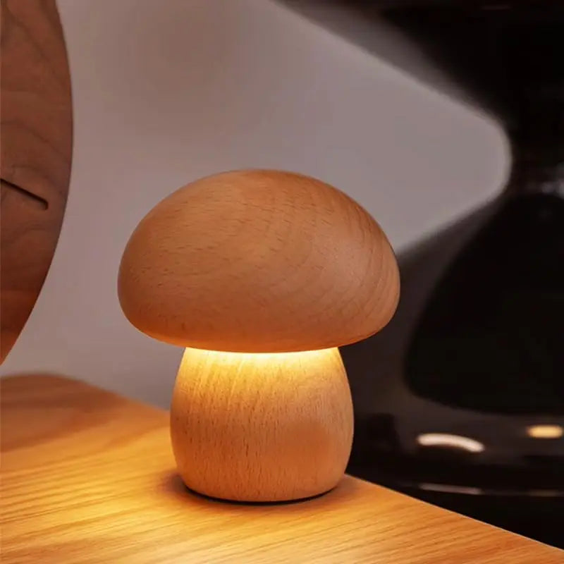 Wooden Mushroom Night Light