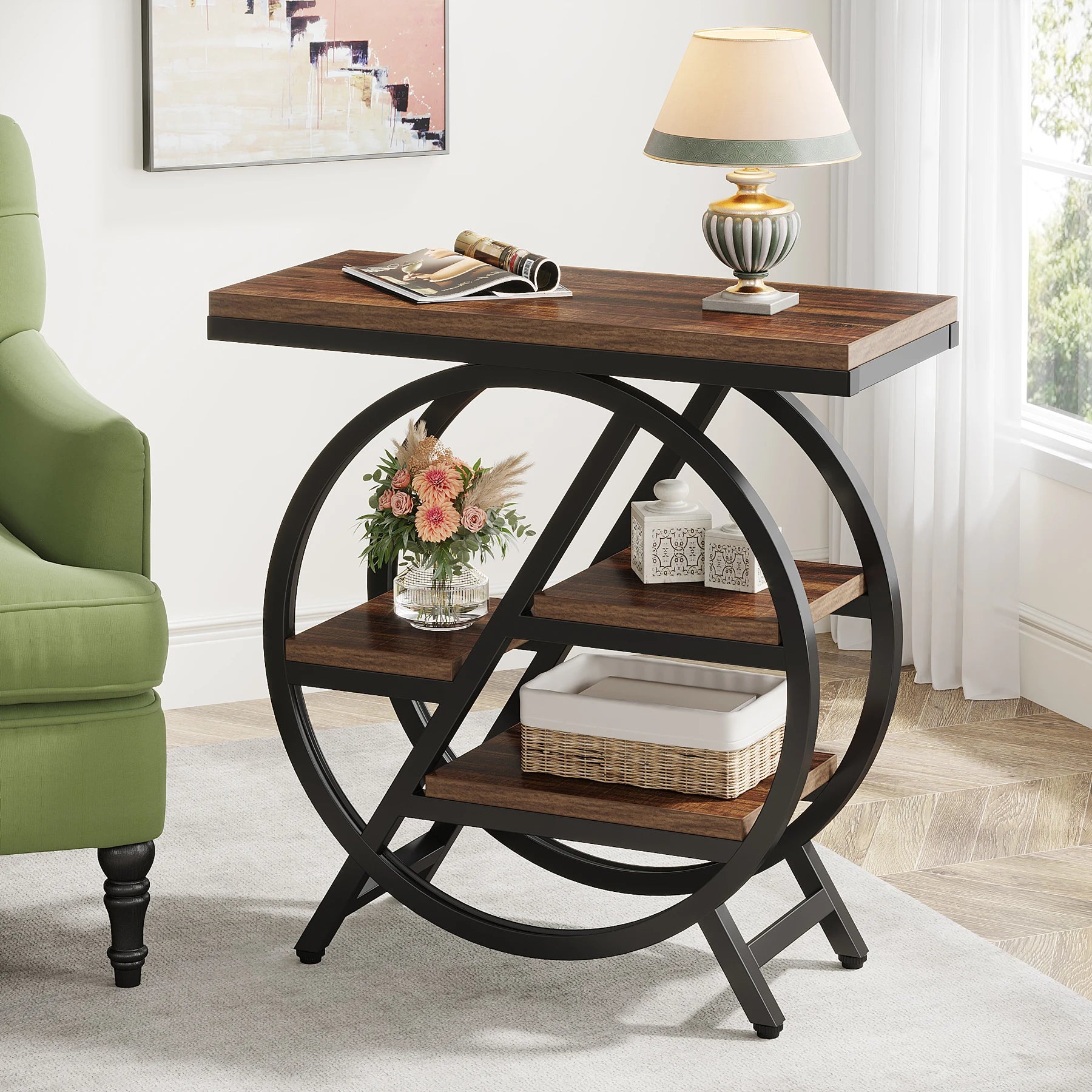 Tribal Industrial End Table