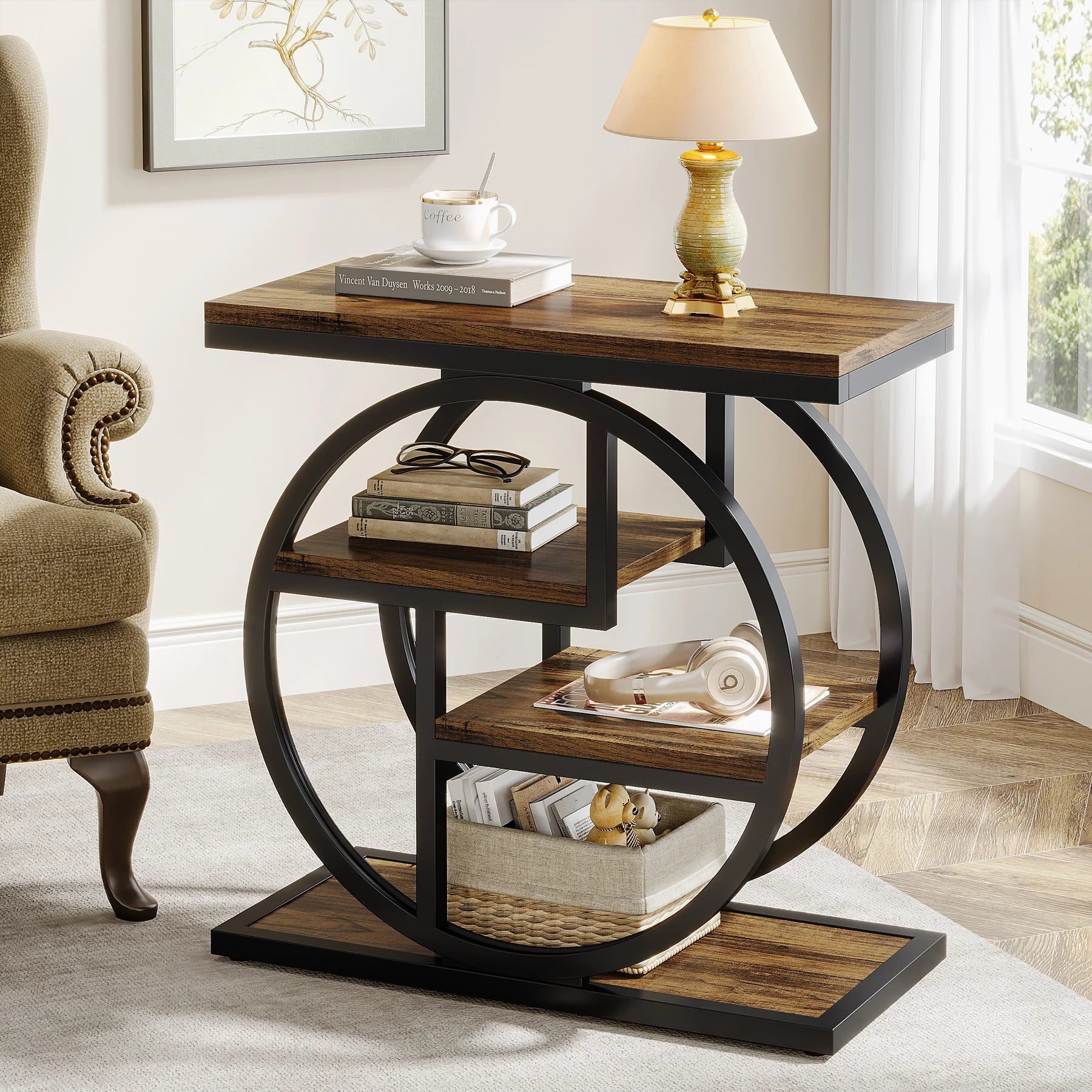 Tribal Industrial End Table
